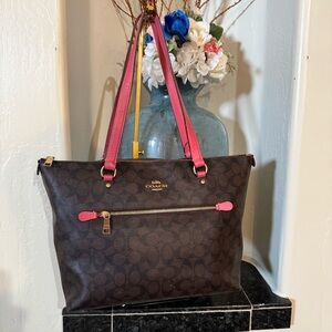 Coach Signature 2022 Brown and Pink Tote Bag - GUC